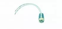Douille stéatite avec support en zamak pour G4/GX5,3/GX6,35/GY6,35 24V 10A T350°C, câble silicone T180°C 150mm, filetage M10X1 (