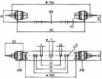 Douille R7S 118mm, stéatite, corps aluminium, 250V 6A T350°C, avec étrier métallique, câble 25cm,trou central diam.11mm, pour vi