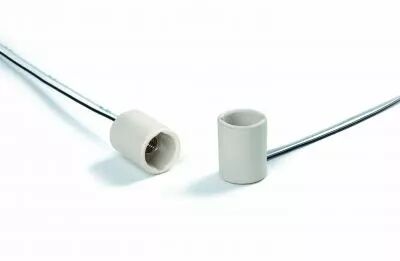 Douille porcelaine pour lampe E11 250V 2A, avec 25cm c�ble silicone T180�C  (126880)