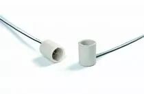 Douille porcelaine pour lampe E11 250V 2A, avec 25cm câble silicone T180°C  (126880)