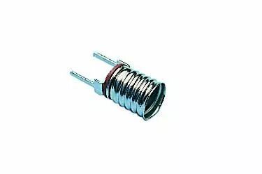 Douille pour lampe miniature E10 tr�s basse tension, cosses � souder entraxe 9,5mm, pour circuit imprim� (126971)