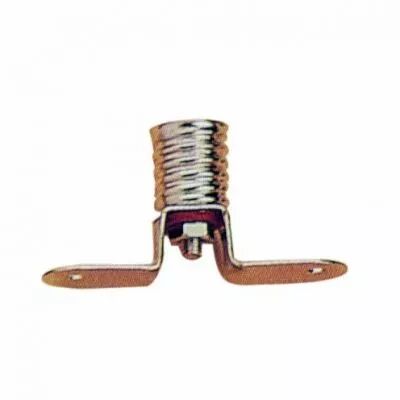 Douille pour lampe miniature E10, 12V 2A, m�tallique, avec pattes de fixation lat�rales (127054)