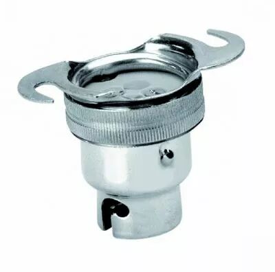 Douille laitonn�e pour lampe BA15d, 250V 2A T250�C 23,5x37mm, bornes � vis, sur pat�re avec encoches pour vis (127086)