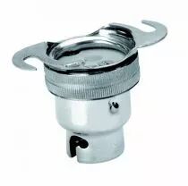 Douille laitonnée pour lampe BA15d, 250V 2A T250°C 23,5x37mm, bornes à vis, sur patère avec encoches pour vis (127086)