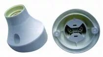 Patère thermoplastique pour E27, fixation par vis, 250V 4A T210°C, classe 2, base orientée de 15 degrès (127088)