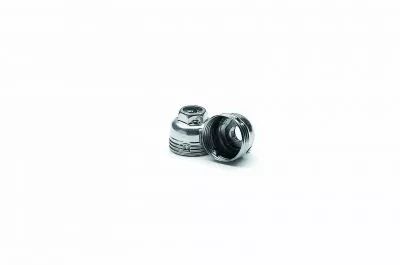 Capuchon de douille E14 m�tallique zingu� blanc tropicalis�, avec raccord filet� m�tallique M10x1 et vis de blocage (127100)