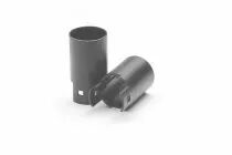 Chemise à clipser lisse pour douille BA15d, 250V 2A T200°C diamètre 27mm, hauteur 48,5mm, dorée   (127128)