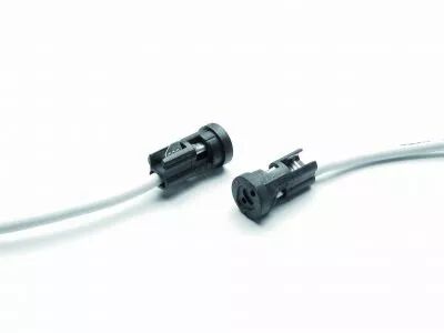 Douille miniature G4, 24V 4A T220�C, c�ble 0,75mm� 12,5cm, montage encastr� dans tube diam�tre 7,7-7,8mm, + contact de terre (12