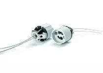 Douille stéatite GZ10, 250V 2A T250°C 28X22mm, câble 250mm, T250°C avec gaine téflon double isolation,équerre avec filetage M10X
