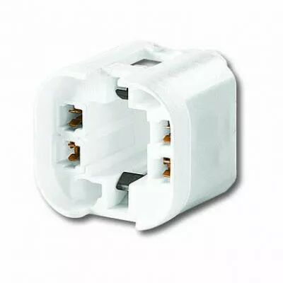 Douille carr�e pour G24Q2-GX24Q2 � clipser ou � visser 250V 2A, boitier lisse  (127190)