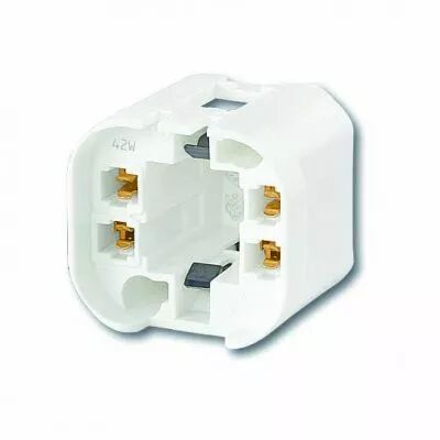 Douille carr�e pour G24Q4-GX24Q4 � clipser ou � visser 250V 2A, boitier lisse  (127192)