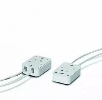 Douille stéatite pour lampe GX5,3 300V 12A T300°C, double contact, câble silicone T200°C longueur 40mm (127203)