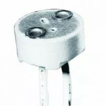 Douille stéatite pour lampes GX5,3 et GY6,35, base plate 125V 12A T250°C câble en silicone gaine de verre T200°C 140mm (127208)