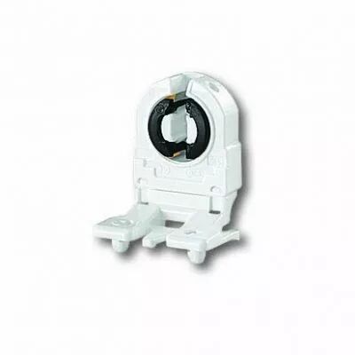 Douille avec pied � clipser pour tube G13-T8 250V 2A avec rotor; Axe de lampe 24mm (127228)