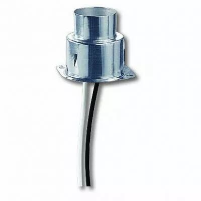 Douille c�ramique et m�tal pour lampe PGZ12, 250/5000V 2A T250�C, sortie des c�bles 1mm�, 55cm par l'arri�re, double isolation (