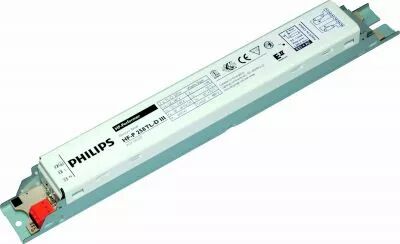Ballast �lectronique non gradable, pour 2 lampes G5/T5 54W; 2G11 55W - 360x30x22mm, borniers � clips, 6 fils (127467)