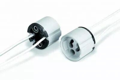 Douille st�atite/PPS GX10, 250/5000V 2A T250�C 28X22mm, sortie des c�bles par l'arri�re ou le cot�, c�ble T180�C 220mm, double i
