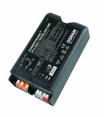 Ballast �lectronique gradable DALI, pour 1 lampe iodures ou sodium 70W - 133x77x48mm, borniers � clips, pour usage ext�rieur, no