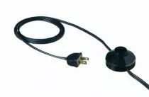 Cordon 3,5 mètres avec fiche 2 pôles US, interrupteur à pied à 1,5m de la fiche, câble SPT2 AWG18, noir (140027)