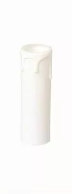 Fourreau thermoplastique blanc, 26x85mm, pour douille bougie diam�tre int�rieur 24mm,  avec gouttes (140098)