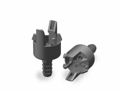 Capuchon � clipser pour douille E14 blanc pour base de lampe en bois avec serre c�ble int�gr� pour c�ble plat (140177)