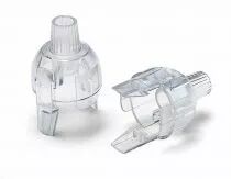 Capuchon à clipser pour douille E14 H=15mm, transparent avec filetage dans le plastique et passage latéral du câble sur le coté 