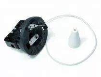 Pastille-interrupteur à tirette de douille E27 thermopl. 250V 2A noire, connexions à vis, (cordon 17cm et tirette livrés non mon