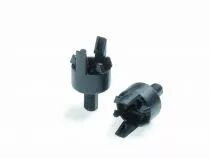 Capuchon à clipser pour douille E14 noir pour base de lampe en porcelaine avec tige filetée plastique et serre câble intégré (14