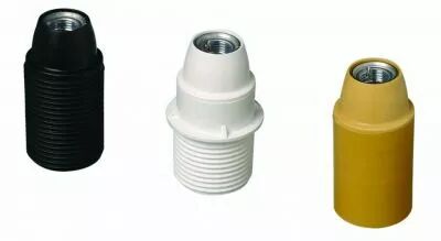 Douille thermoplastique pour lampe E14 filet�e blanche, mont�e pr�viss�e et non bloqu�e 250V 2A, sans bague (140304)