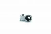 Capuchon bakélite pour E14 H=15mm, filetage M10x1 dans la bakélite avec arrêt blanc vernie (140323)