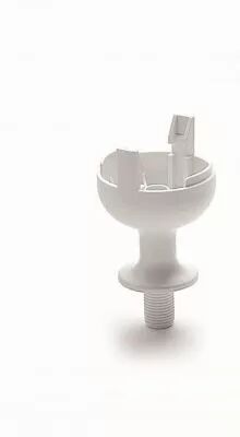 Capuchon � clipser pour Douille E27, blanc, tige filet�e plastique (hauteur totale 66mm,)  pour base de porcelaine (utiliser 142