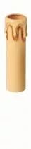 Fourreau thermoplastique antique patiné ivoire clair mat pour douille bougie, diamètre intérieur 24mm, 26x100mm (140386)