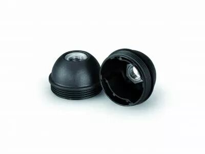 Capuchon de douille E27 thermoplastique 250V 2A T210�C noir filetage m�tallique et vis de blocage de tige filet�e (140397)