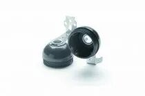 Capuchon de douille bakélite E27 250V 4A, T190°C  noir avec équerre et trou pour vis M3 (140420)