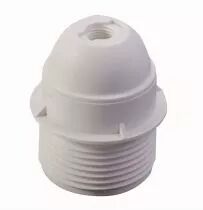 Douille thermoplastique mi-filetée pour E27, 250V 2A montée (complète pré-vissée et non bloquée) blanc (140432)