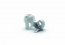 Capuchon à clipser pour douille E14 H=15mm, ou B15D blanc avec filetage M10x1 dans le plastique  (140595)