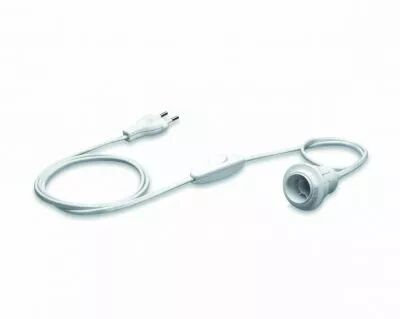 Kit pr�c�bl� E14 transparent avec sortie libre du cordon par l'arri�re 250V 2A T180�C, bague, interrupteur et fiche europ�enne, 
