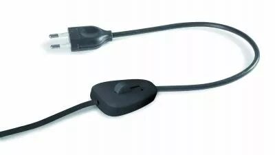 Cordon 2 m�tres avec fiche 2 p�les, variateur � main pour lampe � filament de 40/160W, � 1,2m de la fiche, m�plat 2x0,75mm2, noi