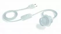 Kit noir E27 T180°C mi-filetée, bague large, inter. unipolaire, fiche 2 pôles, câble plat 2,x0,75mm2 longueur 1m50 (140708)