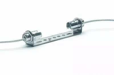 Douille R7S 78mm, st�atite, corps aluminium, 250V 6A T350�C, avec �trier m�tallique, c�ble 25cm, pour vis M4 (141005)