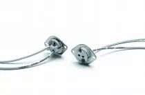 Douille stéatite G4/GU5,3/G6,35 avec équerre 24V 10A T300°C, câble T180°C 125mm, fixation par équerre métallique pour vis M3 (14