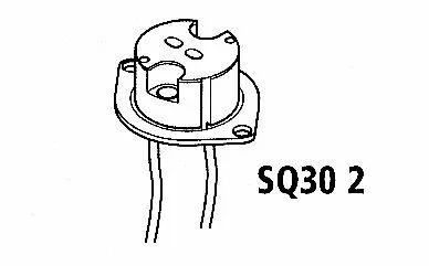Douille st�atite G4/GU5,3/G6,35 avec �querre 24V 10A T300�C, c�ble T180�C 160mm, fixation par �querre m�tallique pour vis M3 (14