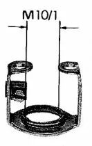 Equerre de fixation métallique pour douilles stéatite diamètre 17mm, avec filetage M10X1 et borne de terre, hauteur 19,8mm (1411