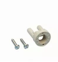 Support en résine thermoplastique pour douille en stéatite diamètre 17mm, avec filetage M10X1 et arrêt, Livré avec 2 vis (141108