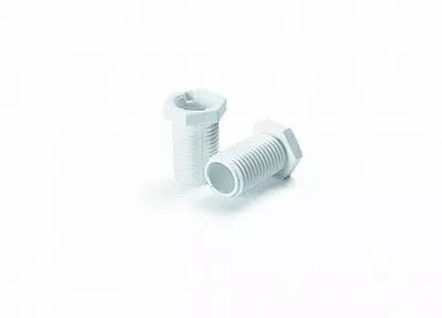 ECROU+MEPLATS PLAST 25mm Blanc (141163)