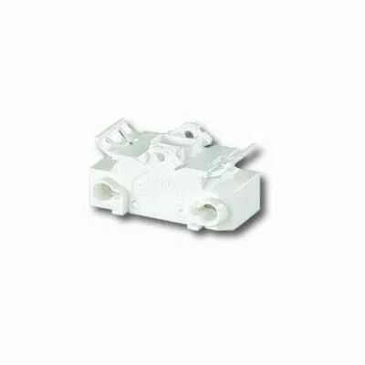 Interrupteur � encastrer unipolaire blanc ON-OFF, bascule � clipser, 27x13,5x12,5mm, d�coupe 16mm, 250V 2A, bornes automatiques 