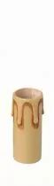 Fourreau carton antique patiné ivoire rustique pour douille bougie, diamètre intérieur 24mm, 26X65mm (142604)