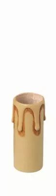 Fourreau carton antique patin� ivoire rustique, 26X85mm  pour douille bougie, diam�tre int�rieur 24mm(142607)