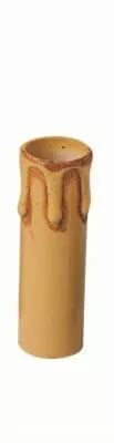 Fourreau carton antique patin� ivoire fonc�, 26X65mm pour douille bougie, diam�tre int�rieur 24mm (143502)