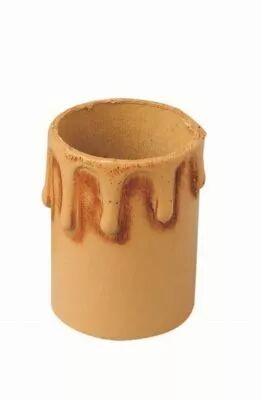 Fourreau thermoplastique ivoire patin� antique avec gouttes pour douille E27, diam�tre ext�rieur 40X85mm (143510)